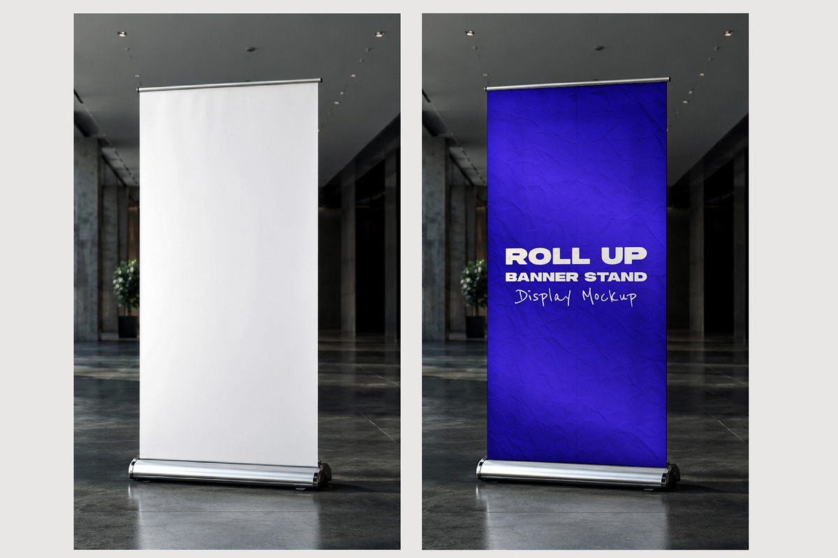 Roll Up Banner Stand Display Mockup, an Advertising Mockup by studiogstock (Photo 2 of 2)