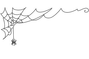 Halloween cobweb decoration card, a Decorative Illustration by Valenty