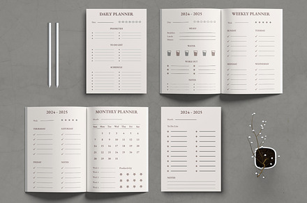 Daily Planner Layout Design Template, a Stationery Template by MightyDesign