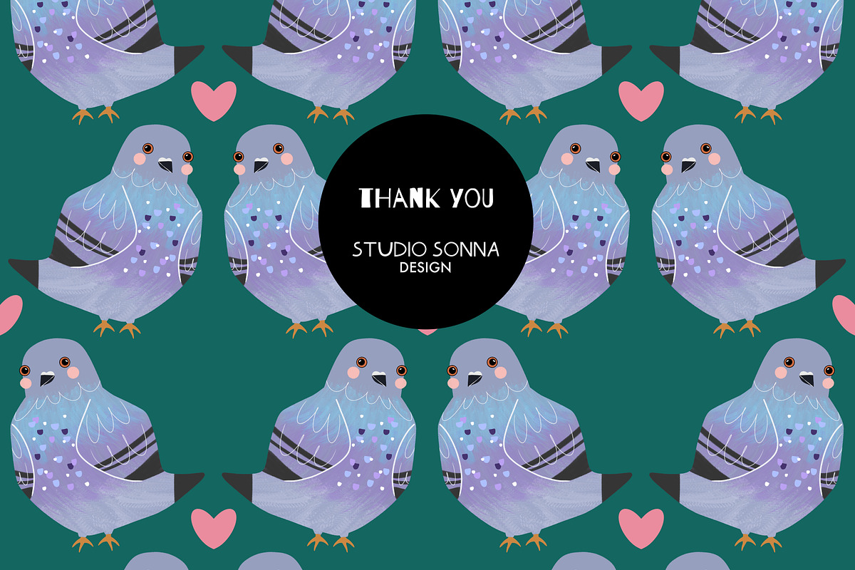 Doves green, a Pattern Graphic by StudioSonna (Photo 3 of 3)
