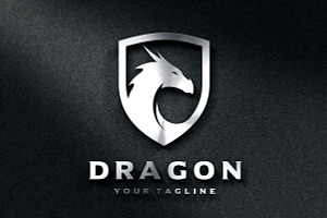 Dragon Shield Logo Design Template