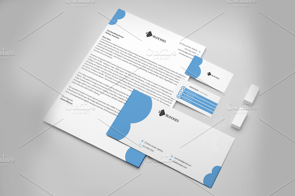 Stationery + Free Flyer & Invoice, a Stationery Template by Pentaclay (Photo 4 of 11)