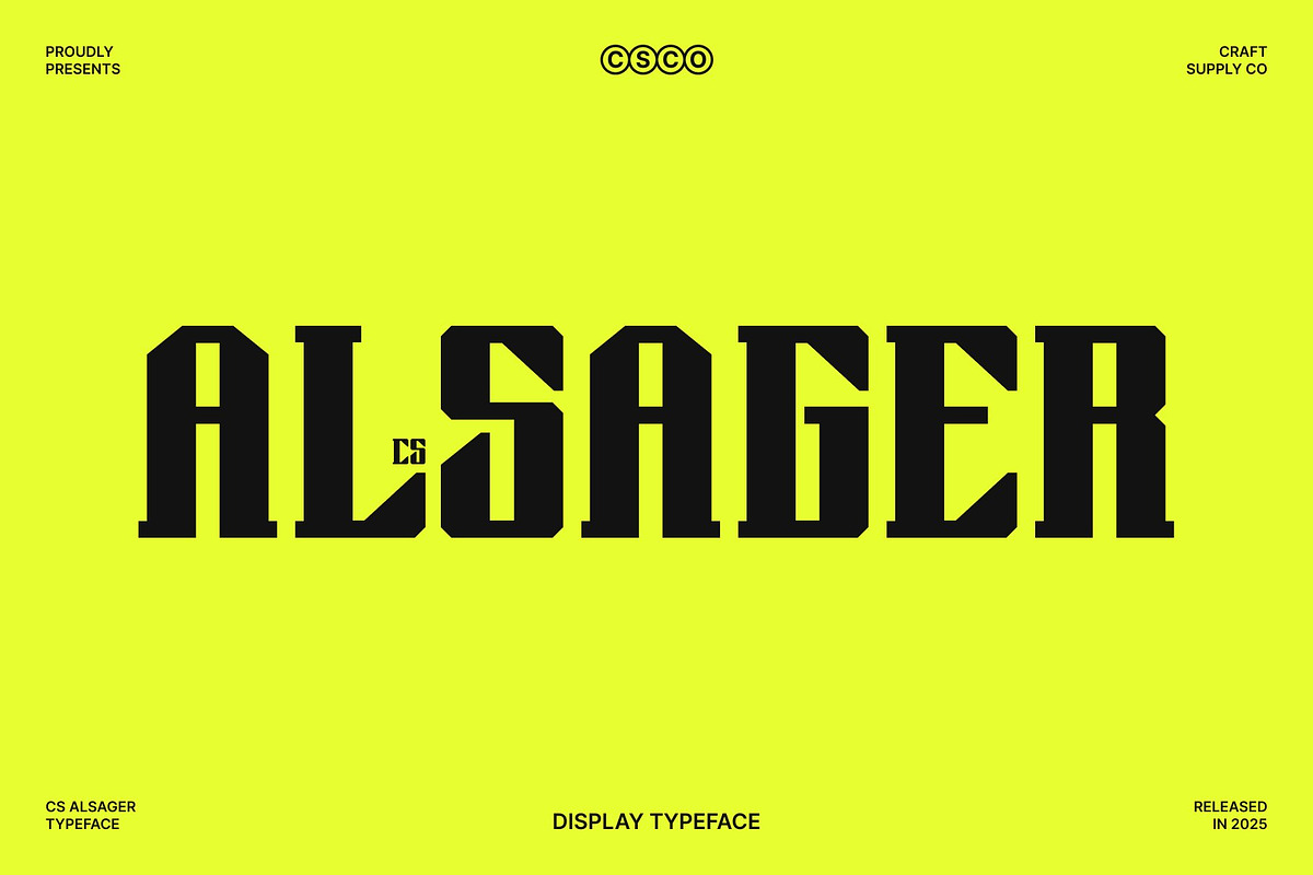 CS Alsager – Industiral Font, a Serif Font by Craft Supply Co. (Photo 1 of 8)
