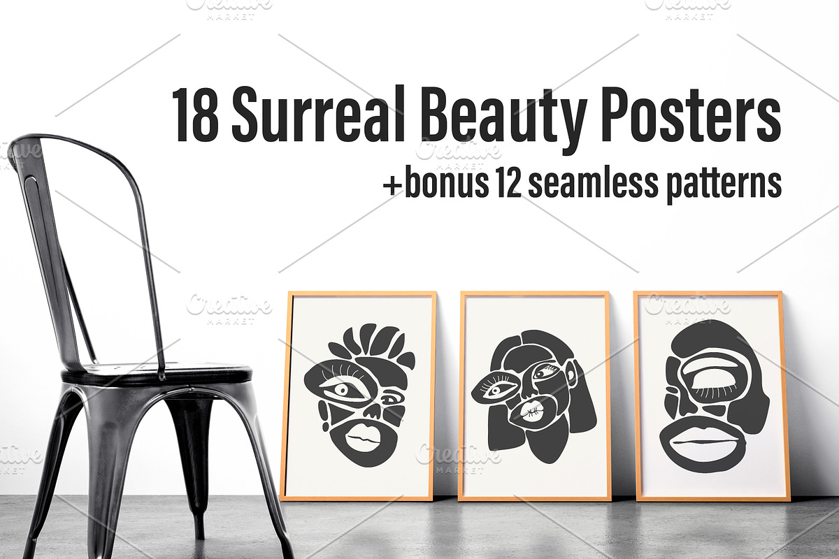 Abstract Face Printable Wall Art, a Background Graphic by C Design Studio (Photo 5 of 16)