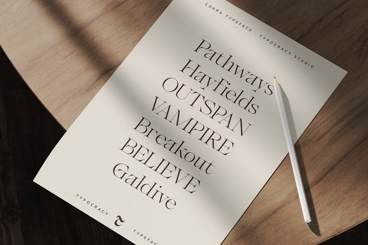 Coera - Elegant Serif Typeface, a Serif Font by Typocracy Studio (Photo 9 of 10)