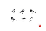 Japanese ink painting sumi-e. Birds., an Animal Illustration by Elina_Li (Thumbnail 2 of 25)