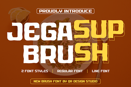 Jegasup Brush + Line Font, a Handwritten Font by QR Design Studio