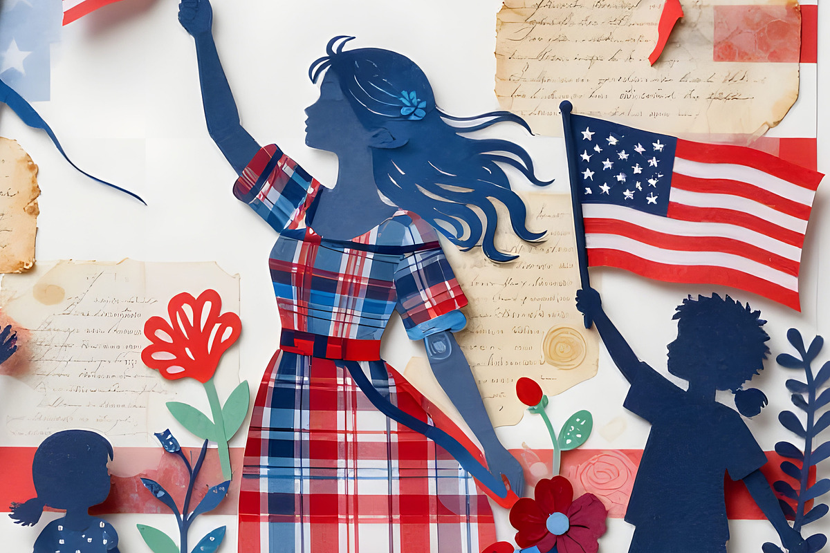 4th of July Paper Cutting, a Person Illustration by Sharon Schwalbe (Photo 6 of 6)