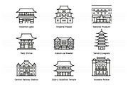 Landmarks of Japan - Tokyo 1, an Icon by Jozsef Balazs-Hegedus (Thumbnail 2 of 6)