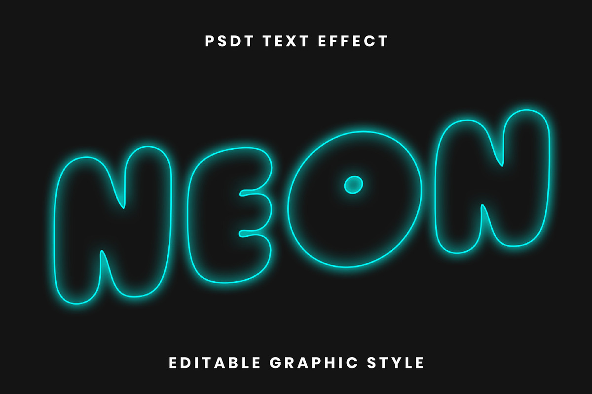 Neon Glow Bubble Text Effect