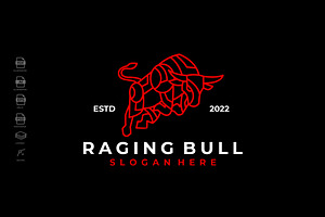 Luxury Line Art Heraldic Bull Logo