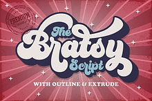 Bratsy Script - Layered Retro Font