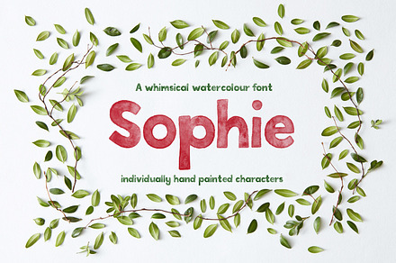 Sophie Watercolour Display Font, a Sans Serif Font by Alexandra Snowdon