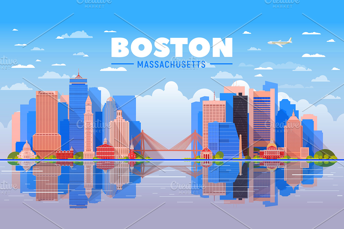 Boston Massachusetts skyline, an Illustration by Sky and glass (Photo 2 of 6)