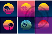 Retro Sunset, an Illustration by mesblanc (Thumbnail 1 of 6)