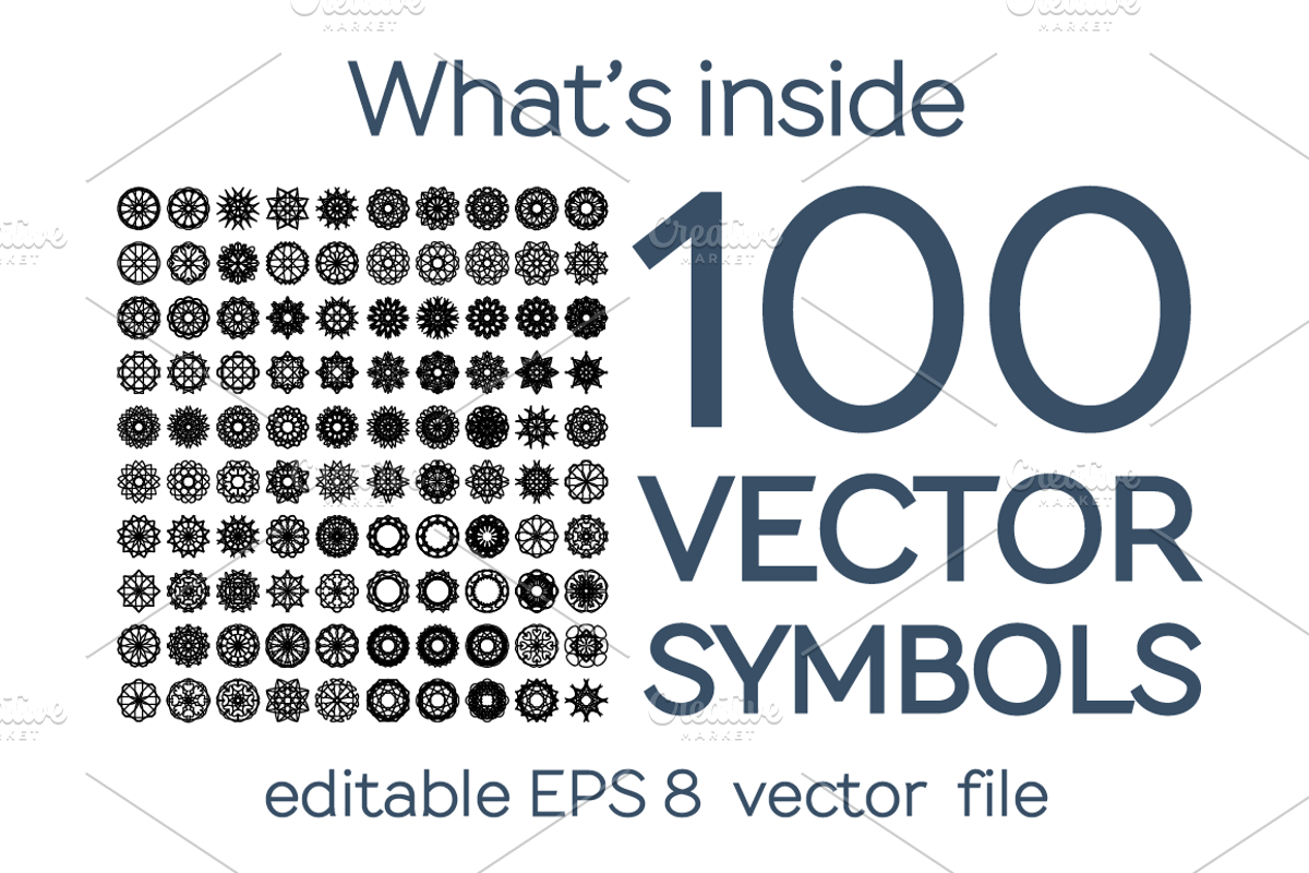 100 Editable Vector Ornaments preview 4