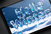 Hello Winter ice text design, a Wallpaper Graphic by Elen_Art (Thumbnail 2 of 3)