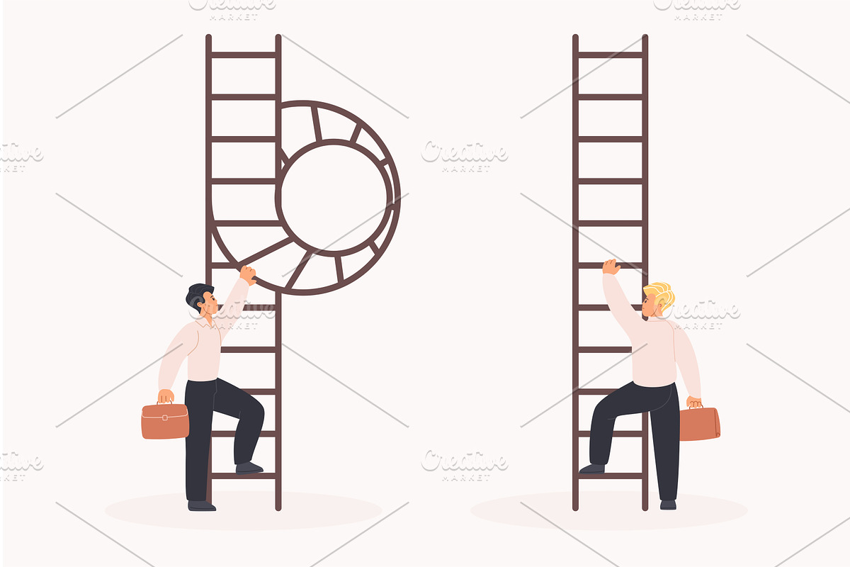Business leadership challenge easy, a Person Illustration by Lemberg Vector
