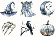 Silver Halloween Clipart, an Illustration by OK Design (Thumbnail 2 of 5)
