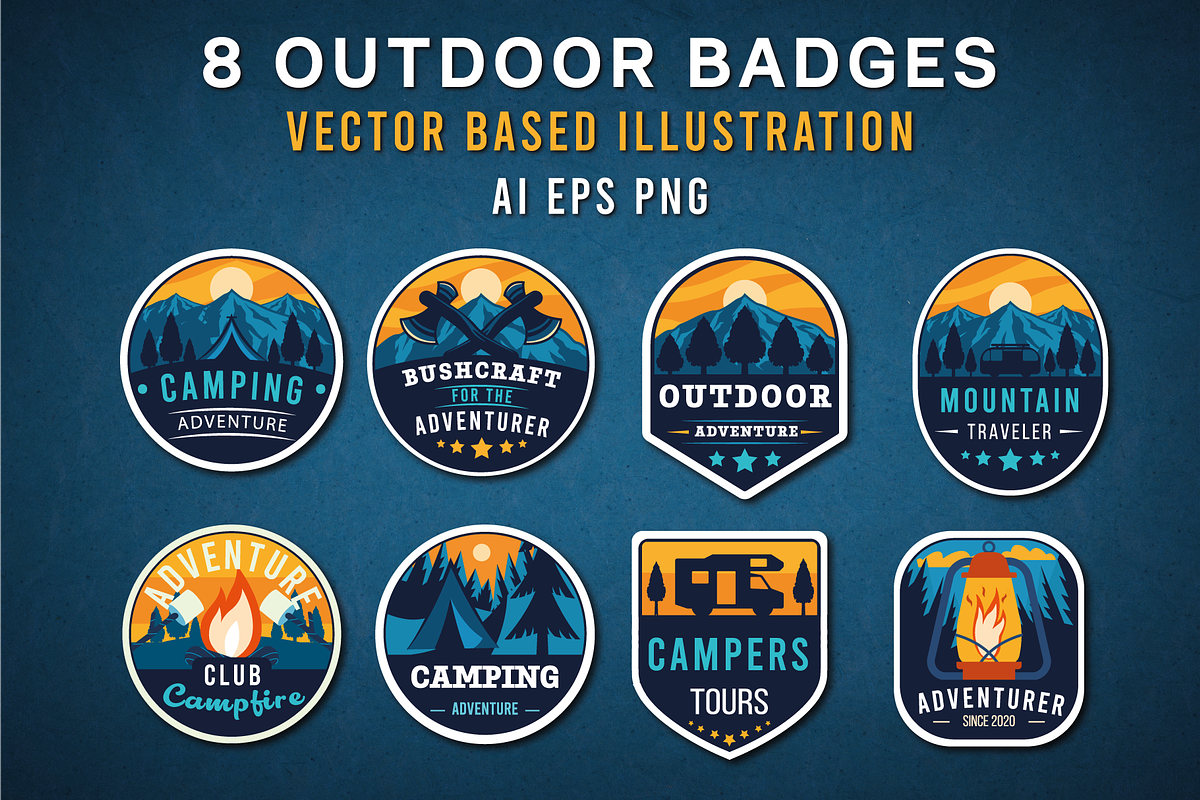 Outdoor Badges mountain illustration, a Seasonal Illustration by Smix Ryo (Photo 1 of 3)