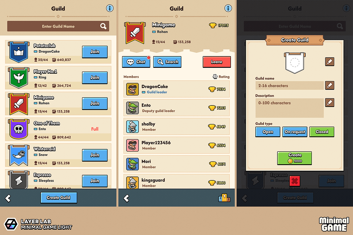 GUI Pro - Minimal Game Light, an UI Kit Template by LAYERLAB (Photo 42 of 51)