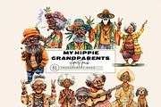 HIPPIE GRANDPARENTS CLIPART PACK, a Person Illustration by Daring Digies (Thumbnail 1 of 9)