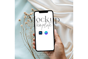 Elegant Fabric Mobile Mockup, a Mockup by MockupWizard (Thumbnail 1 of 5)