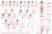 Cute Ballerina Watercolor Clipart, an Illustration by Gau Silva Studio (Thumbnail 2 of 5)