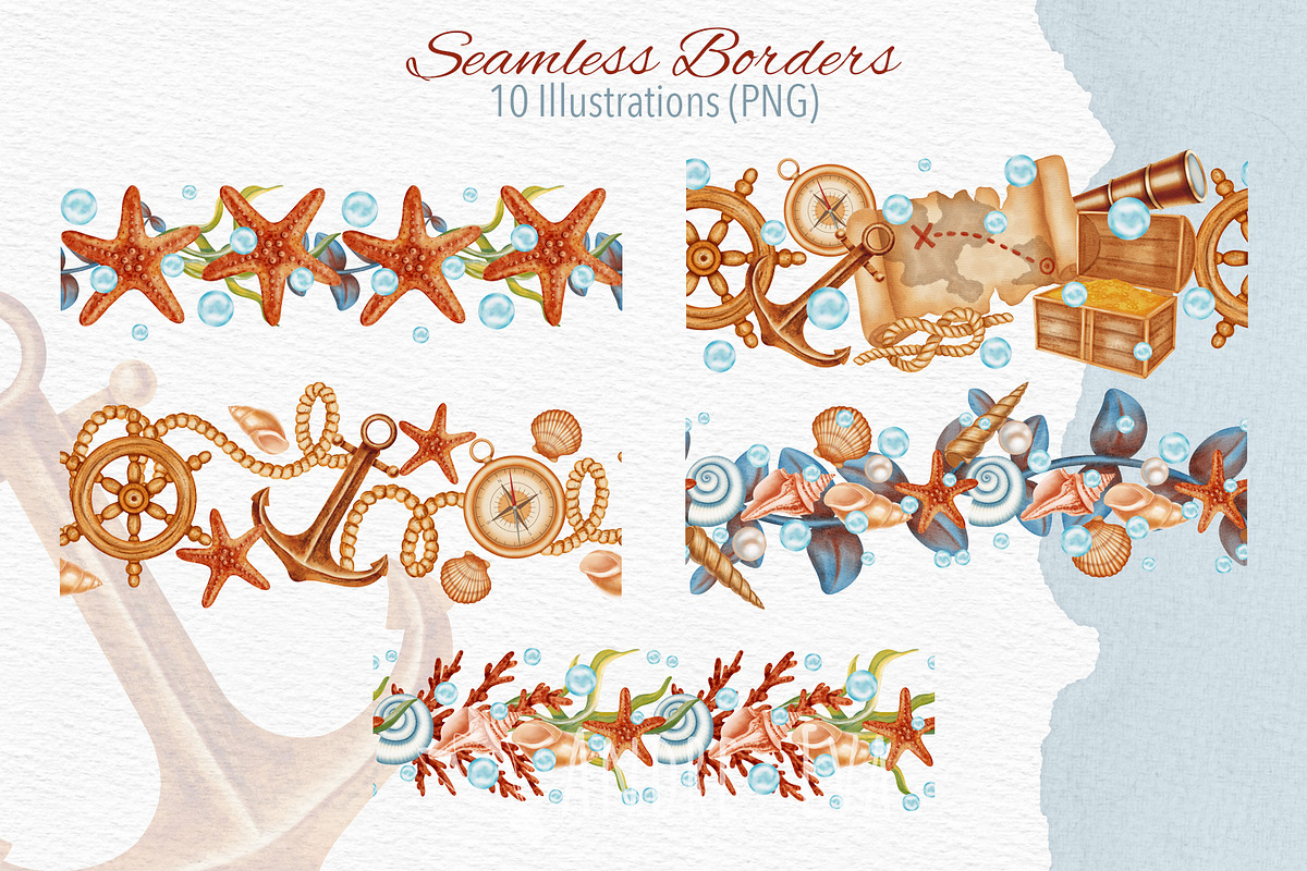 Sea Voyage Watercolor Clip Art, an Object Graphic by Andre_Eva (Photo 9 of 12)