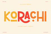 Korachi - Fun and Playful Font, a Sans Serif Font by Say Studio (Thumbnail 1 of 13)