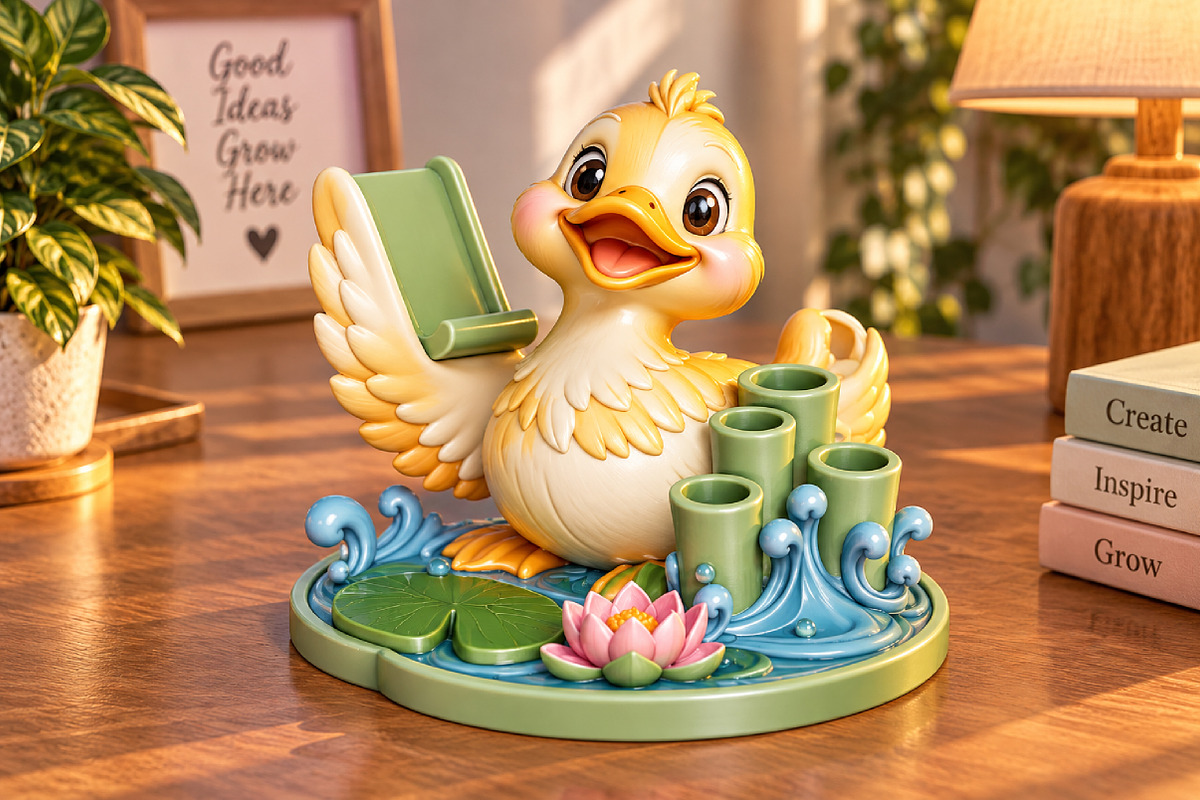 Duck Pen Holder 3D Print STL, an Animal 3D Model by Creative Art (Photo 2 of 4)