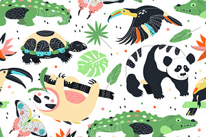 Seamless Zoo Patterns