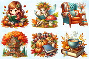 Watercolor Autumn Books Clipart, an Illustration by Craft Nest (Thumbnail 3 of 5)