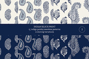 Blue Indian Block Print: Paisley, a Pattern Graphic by StabuLaRasa illustration (Thumbnail 2 of 3)