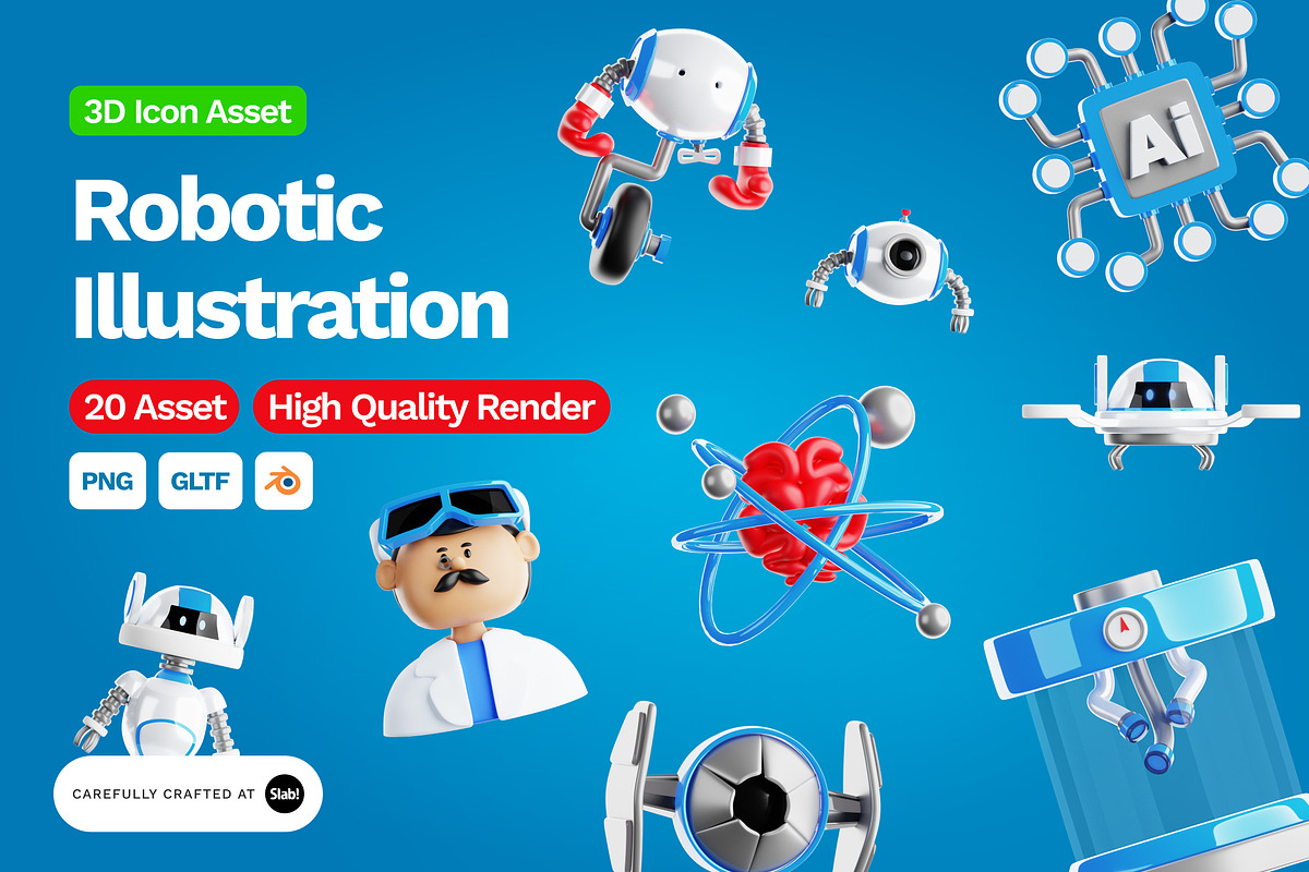 3D Robotic Illustration, an Object 3D Model by SLAB! Design (Photo 1 of 4)