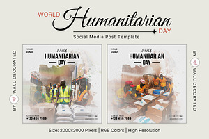 40 World Humanitarian Day templates, a Social Media Template by Walldecorated