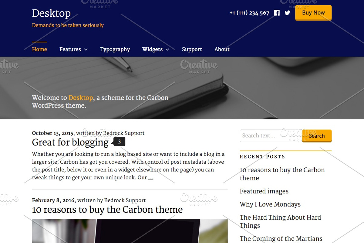 Carbon by Bedrock Themes, a WordPress Template by Bedrock Themes (Photo 10 of 12)