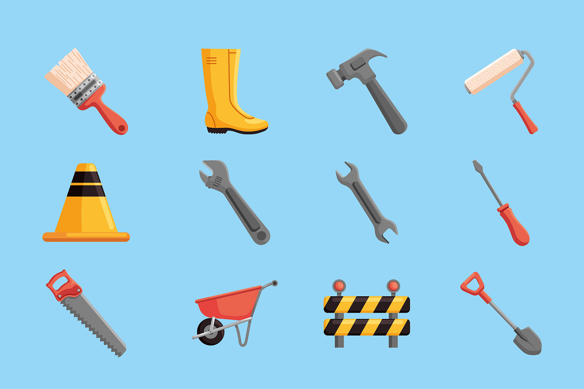 Construction Tools and Equipment Set