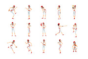 Baseball Woman – Set of 25 Poses, a Person Illustration by 3DMask (Thumbnail 4 of 5)
