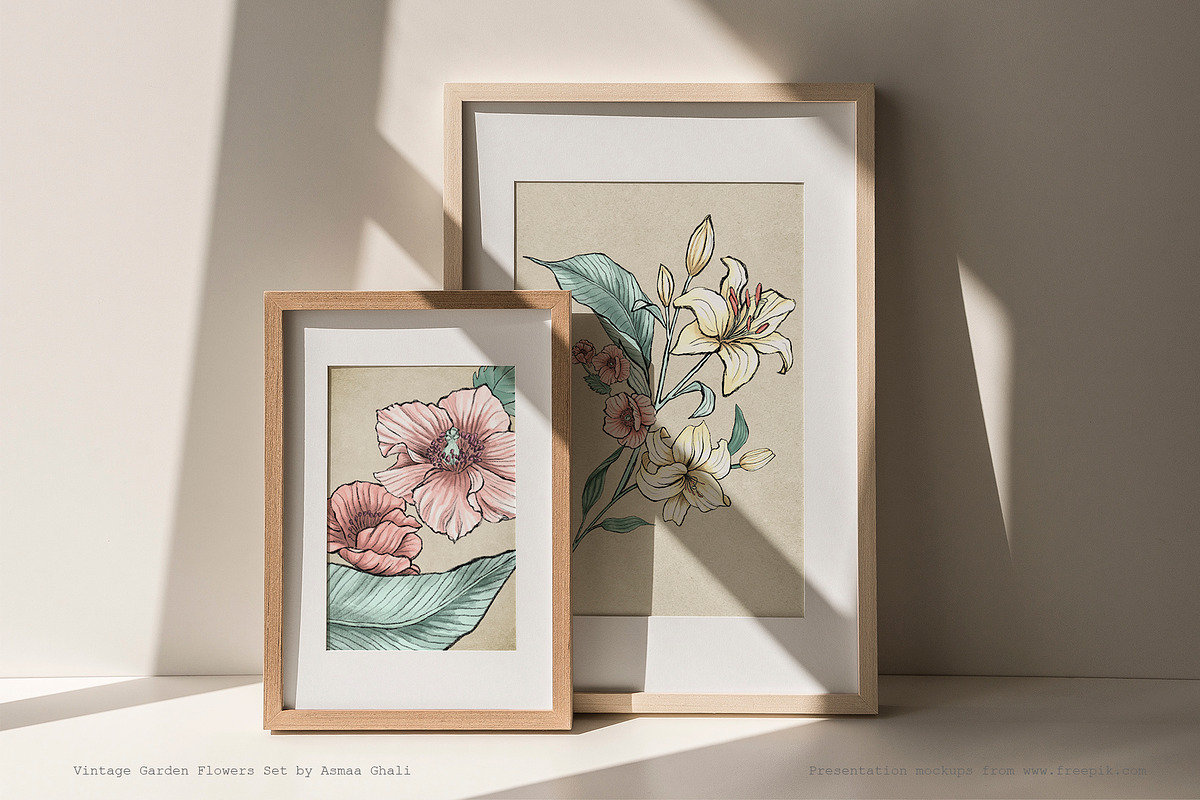 Vintage Garden Flowers, a Decorative Illustration by Evenif (Photo 14 of 22)