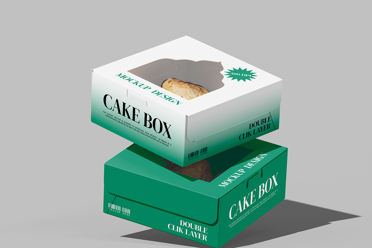 Cake Box Mockup, a Packaging Mockup by Permadi Creative (Photo 3 of 3)