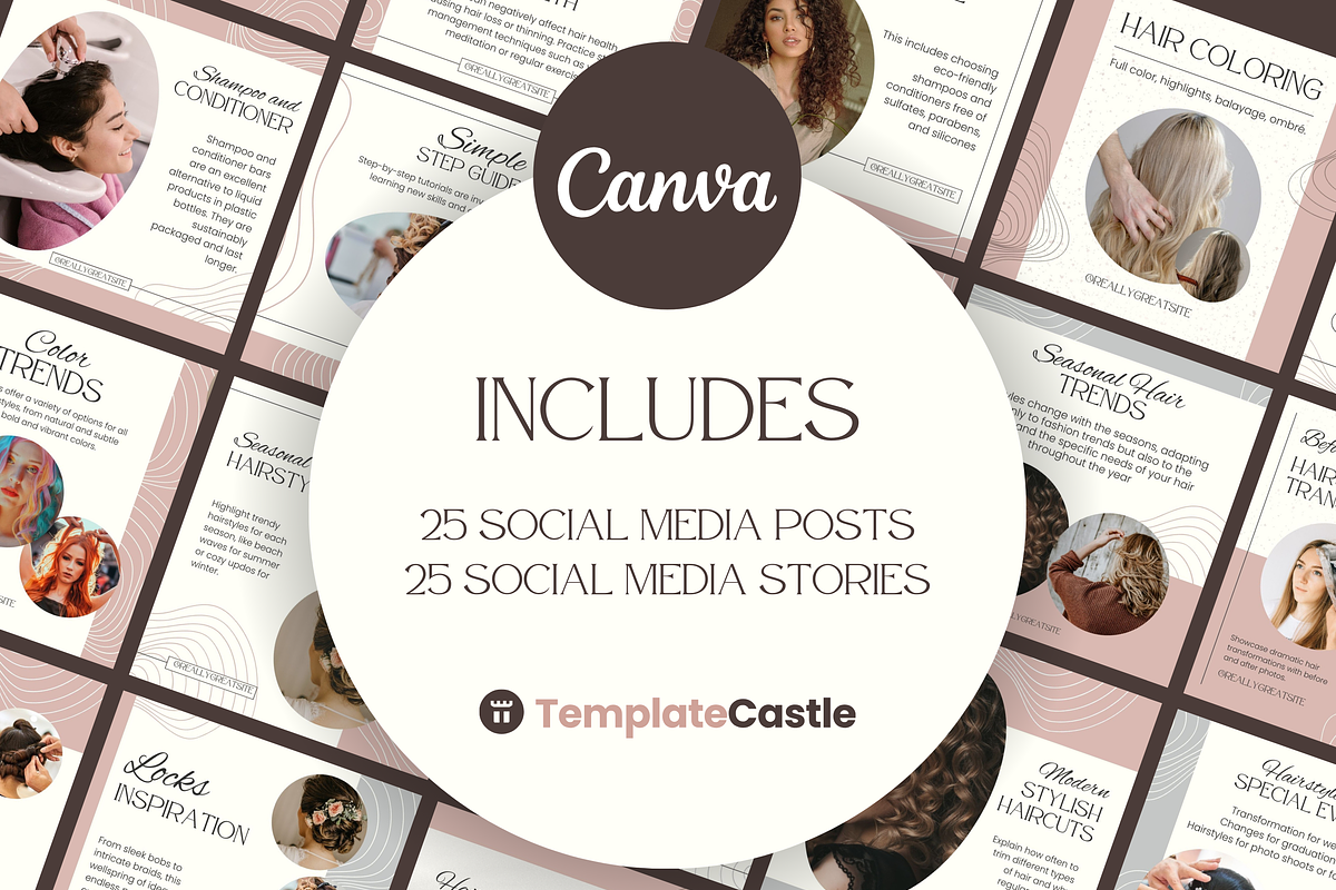 50 Hairstylist Instagram Stories, a Templates & Theme by TemplateCastleStore (Photo 5 of 9)