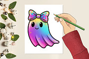 Coquette Halloween Iridescent Ghost, an Illustration by designcity5 (Thumbnail 3 of 8)