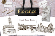 Set of Florence sketches, an Illustration by Everilda (Thumbnail 1 of 3)