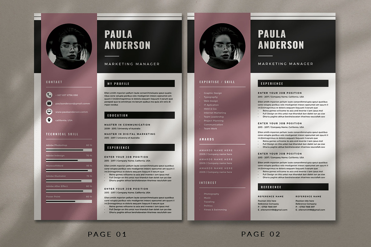 Resume Template / Cv Template, a Resume Template by Symie Design (Photo 2 of 9)