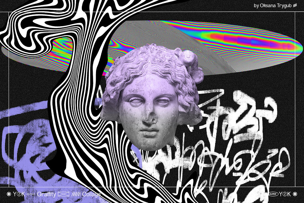 Y2K Collage & Graffiti Elements Pack, an Object Graphic by Oksana Trygub (Photo 3 of 30)