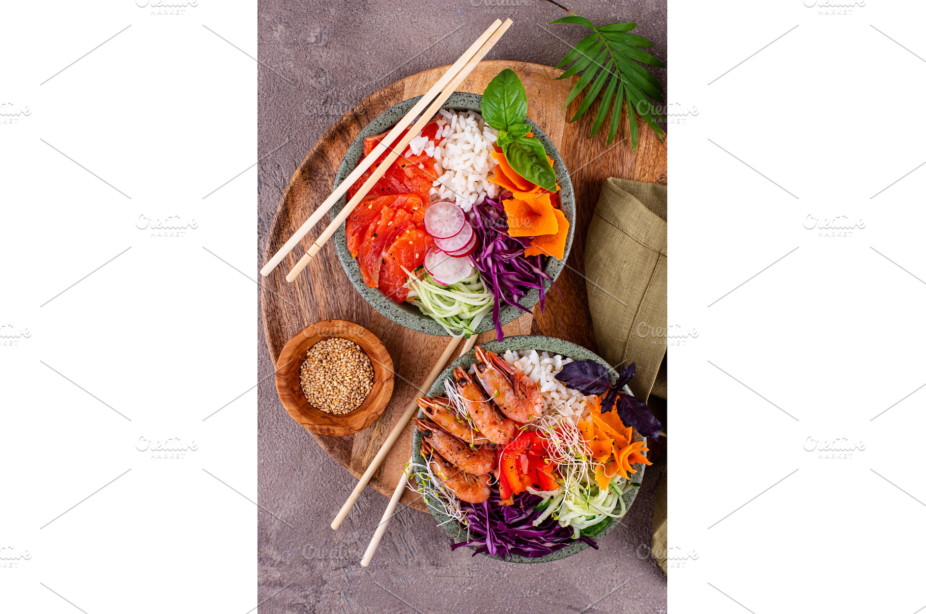 Hawaiian poke bowl with salmon and, a Food & Drink Photo by Yulia Furman