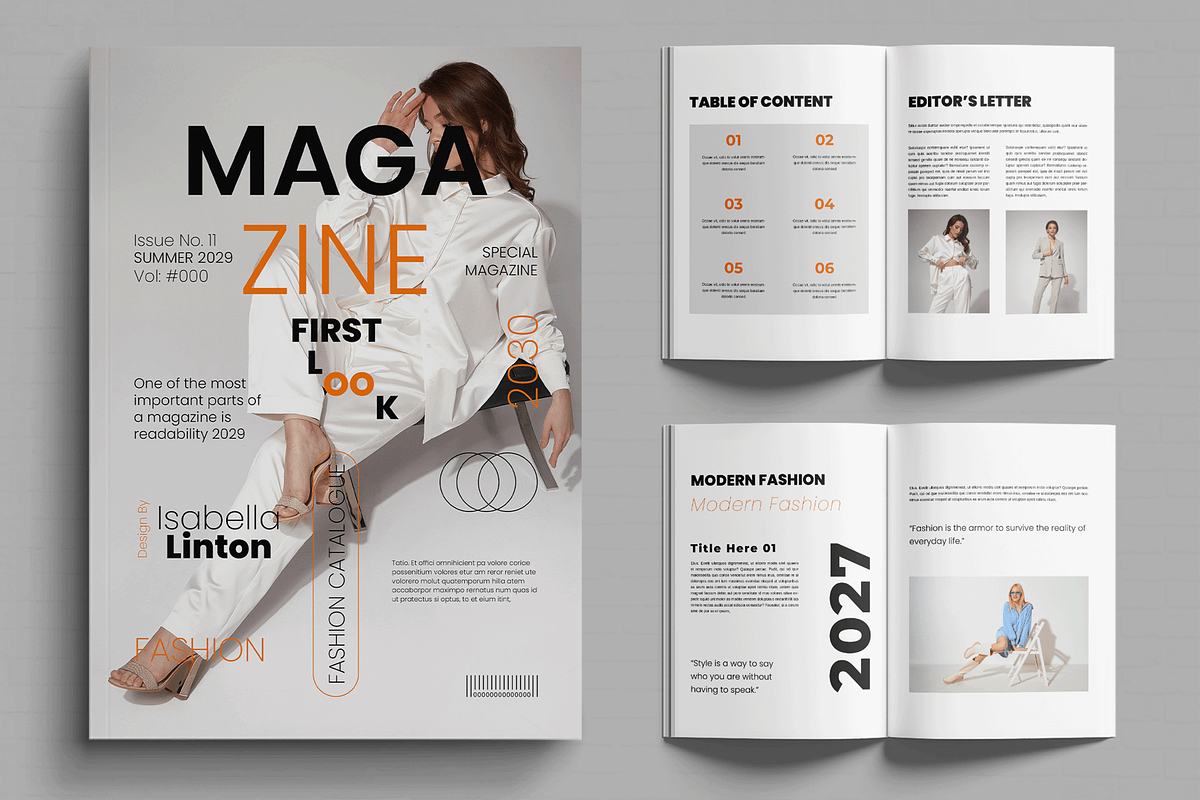 Fashion Magazine Layout, a Magazine Template by MightyDesign (Photo 1 of 6)
