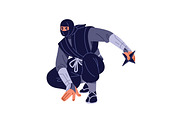 Ninja, shinobi, Asian warriors set, a Person Illustration by PaperTrident (Thumbnail 6 of 16)