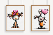 Valentine Animals Clipart, an Illustration by Libby Wishes (Thumbnail 4 of 7)